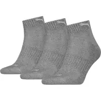 Puma Quarter Socks (3 Pack) Unisex, Clothing, Middle Grey Melange, 43-46