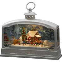 Konstsmide 4290-200 LED-Laterne Julemand med dyr Varmhvid LED (RGB) Hvid Fyldt med vand, Timer