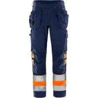 Fristads Green håndverkerbukse kl. 1 2640 GPLU Varseloransje/marineblå D88