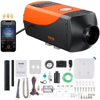 Vevor Luftdieselvarmer Parkeringsvarmer 12 V 5 kW, Luftvarmer Luft Diesel Diesel Parkeringsvarmer Luftvarmer, 0,16–0,52 L/time Dieselvarmer med LCD-skjerm og fjernkontroll og Bluetooth-app