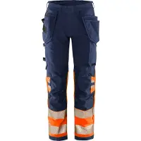 Fristads Håndverkerbukse kl. 1 2643 GSTP Varseloransje/marineblå C150