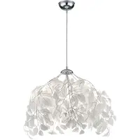 Reality Leavy pendellampe, krom/hvit, Ø 38 cm, plast