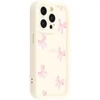 Mtp Products iPhone 12 Pro Stilig støtsikkert TPU-deksel med forhøyede kanter - Hvit / sløyfe