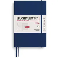 Leuchtturm Weekly Planner & Notebook 2026 A5 Soft Navy Leuchtturm1917