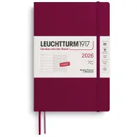 Leuchtturm Weekly Planner & Notebook 2026 A5 Soft Port Red Leuchtturm1917