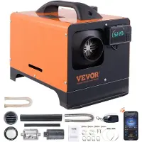 Vevor Diesel Luftvarmer Alt-i-ett 12V 5-8KW Bluetooth App LCD for Bil RV Luftvarmer Luft Diesel Diesel Parkeringsvarmer Luftvarmer, 0,16–0,62 L/time Bil Dieselvarmer med LCD-skjerm og fjernkontroll og