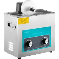 Vevor Ultralyd vinylplaterenser 6L 40kHz vinyl ultralydrensemaskin knottkontroll plate ultralydrenser 8 plater vinyl sonisk renser rustfritt ståltank med mekanisk varmeelement og tid