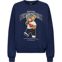 Kids Only Collegegenser - KogLinda - Midnight Seil/New York Tedd - - 9-10 år (134-140) - Collegegenser