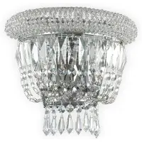 Ideal Lux vegglampe Dubai, krom/klar, bredde 25 cm, krystall