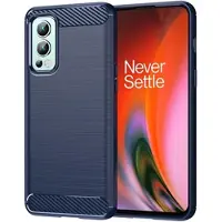 Mtp Products OnePlus Nord 2 5G Børstet TPU Deksel - Karbonfiber - Blå