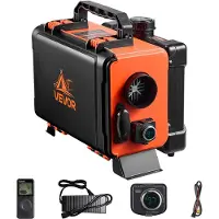 Vevor Dieselvarmer, 8KW, DC 12V/24V, Alt-i-ett bærbar dieselluftvarmer med fjernkontroll og LCD-skjerm, rask oppvarming, lavt støynivå, 4,5 l drivstofftank for lastebiler, varebiler, bobiler, campingv