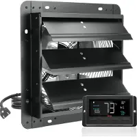 Vevor avtrekksvifte med lukkemekanisme, 305 mm med temperatur- og fuktighetskontroller, EC-motor, 904 CFM, justerbar veggmontert loftsvifte med variabel hastighet, ventilasjon og kjøling for drivhus,