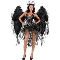 MOM Mørk Engel Herre Kostyme