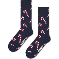 Happy socks Sokker med Candy Cane-motiv Blå Mørkeblå Størrelse