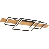QAZQA Design taklampe svart firkant inkl. LED 3-trinns dimbar - Nimue