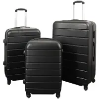 Borg Living Koffertsett - 3 stk. - Eksklusivt hardcase billige kofferter - Svart med striper