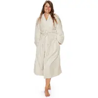 Borg Living Morgenkåpe - Str. L/XL - Sand - Myk korallfleece badekåpe -