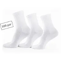 Home-tex Tennissokker - 100 par hvite tennissokker med ribbekant - Str. 43-47 - Unisex