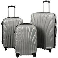 Borg Living Koffertsett - 3 stk. - Praktiske hardcase billige kofferter - Musling grå