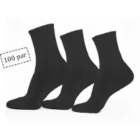 Home-tex Tennissokker - 100 par sorte tennissokker med ribbekant - Str. 43-47 - Unisex