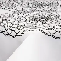 Borg Living Tekstil voksduk med akrylbelegg - 30 meter på rull - Big flower black - 140 cm bred tekstilduk