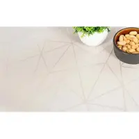 Nordstrand Bordduk - 140x320 cm - Jacquardvevd duk med geometrisk mønster - Sandfarget - Eksklusiv festduk