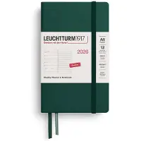 Adlibris Weekly Planner & Notebook 2026 A6 Forest Green Leuchtturm1917