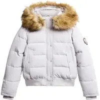 Superdry for woman. W5011785A Bomber jacket Everest grey (L), Casual, Recycled Polister, Sustainable