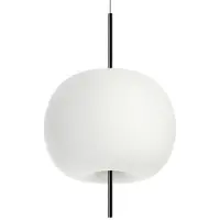Kdln hengelampe Kushi, svart/hvit, Ø 43 cm, dimbar