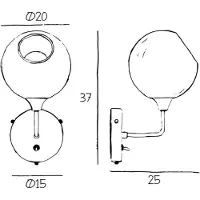Design By Us Vegglampe Ballroom Short, hvit/gull, bryter