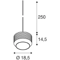 SLV Hengelampe Pantilo Rope 19, brun/rav/gull, glass, Ø 19 cm