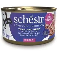 Schesir Økonomipakke Complete Nutrition Filet i buljong 24 x 85 g - Tunfisk med okse