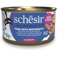 Schesir Økonomipakke Complete Nutrition Filet i buljong 24 x 85 g - Tunfisk med hvit fisk