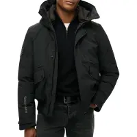 Superdry for man. M5011908A City quilted Bermuda jacket black (XL), Casual, Recycled Polister, Sustainable