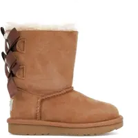 Ugg unisex for kids. 1017394T Bailey Bow II brown leather boots (23.5), Flat, Suede, None, Casual, children's fashion
