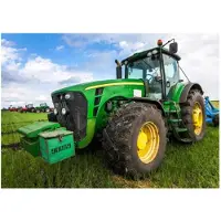 Borg Living Barneteppe - Grønn traktor - 100x140 cm - Mykt og deilig fleeceteppe -