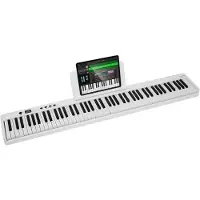 Vevor 88 tangenters sammenleggbart keyboardpiano, Bluetooth og MIDI, bærbart elektronisk digitalt sammenleggbart piano med sustainpedalveske, berøringsfølsomme tangenter, hodetelefoner, oppladbart for