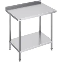 Vevor 24 x 36 x 36 tommer arbeidsbord i rustfritt stål, kommersielt arbeidsbord for matlaging. Kraftig arbeidsbord for matlaging, arbeidsbord i metall med justerbar høyde for restauranter, hjem og hot