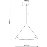 TK Lighting Hengelampe Cono, 1 lyskilde, Ø 50 cm, beige, E27