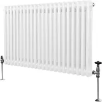 MonsterShop Tradisjonell 2-kolonne radiator - 600 x 1012 mm - hvit