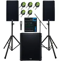 QSC K12.2 12 Active PA Speaker Bundle with Stands and Cables