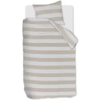 Essenza Stripet sengetøy 140x220 cm - Sengetøy i 100% myk musselin bomull - Striped Sand - Riviéra Maison sengetøy