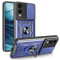 Mtp Products Samsung Galaxy S25 Edge Hybrid-deksel med Roterende Ring med Kameraskjold - Blå