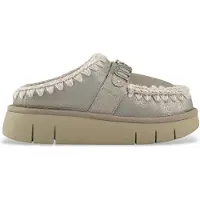 Mou for woman. MU.FW531001B Bounce clog special leather - letter logo (39), 3 to 5 cm, None, Casual, Grey