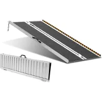 Vevor bærbar rullestolrampe, 4 fot 800 lbs kapasitet, sklisikre aluminiums sammenleggbar terskelrampe, sammenleggbar mobilitetsscooterrampe rullestolrampe, handikaprampe for hjemmetrinn, trapper, dørå