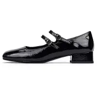 Martinelli for woman. S021-B510HY Black Serpenti Leather Ballerinas (36), 3 to 5 cm, Buckle, Casual, Classic