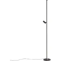 QAZQA Design gulvlampe svart med leselampe inkl. LED med berøringsdimmer - Throttle