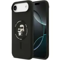 Karl Lagerfeld silikonetui med Karl&Choupette-ring og MagSafe-funksjon til iPhone 17 Air – svart