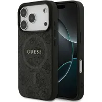 GUESS 4G Ring Classic MagSafe-etui med logo for iPhone 17 Pro Max - svart