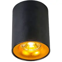 QAZQA Smart spotlight svart med gull inkl. GU10 WiFi-lyskilde - Ronda